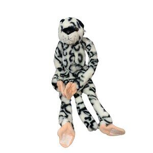 Joissu Monkey Plush Primate Stuffed Animal Hanging White Black Leopard Spots